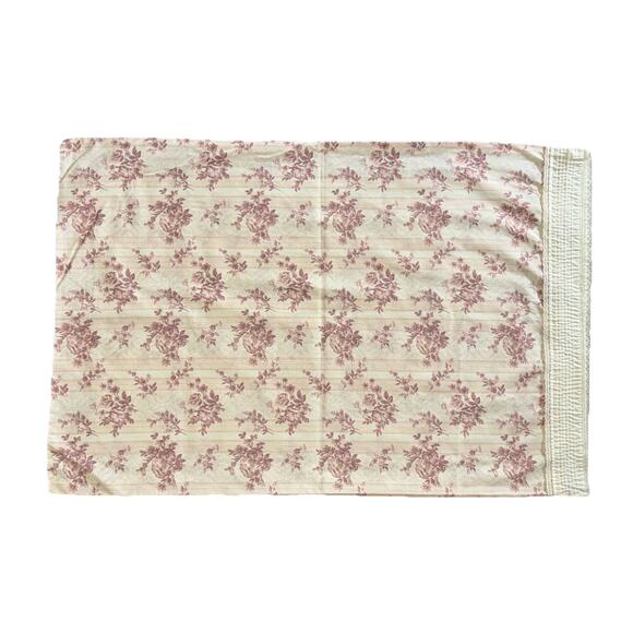 Vintage 70s Fieldcrest Perfection Percale Pillowcases Cream Pink Peach Floral 2 - Picture 2 of 8